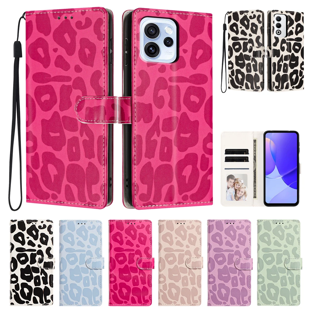 Leopard Print Wallet Case: Stylish Flip Card Holder Leather Phone Cover