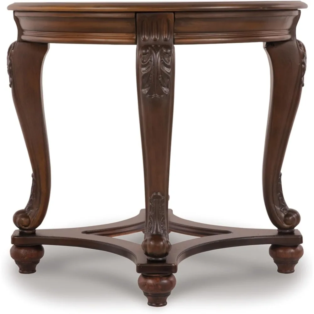 T499-6 Round End Table, 0, Dark Brown 6