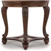 T499-6 Round End Table, 0, Dark Brown 6