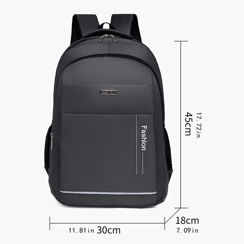 1 piece men's large backpack with laptop compartment - durable nylon Multi Pocket Commuter Bag with zipper closure