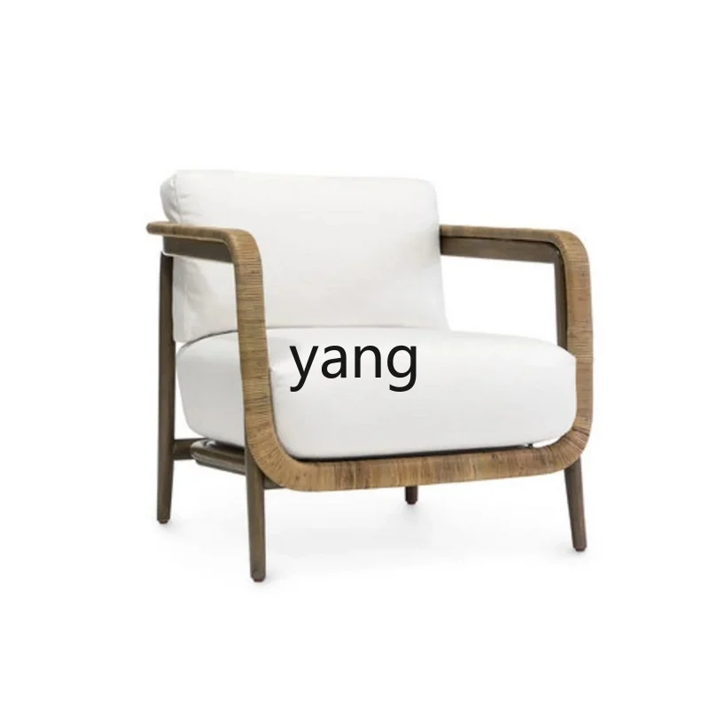 

CX New Chinese Style Solid Wood Sofa Chair Simple Modern Leisure Hotel Club House Model Room B & B Reception Single Sofa