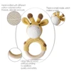 1Pc Baby Rattle Toys Wooden Teether Crochet Pattern Rattle Rabbit Lion Fox BearToy Newborn Gift Baby Teether Crochet Custom Name 4