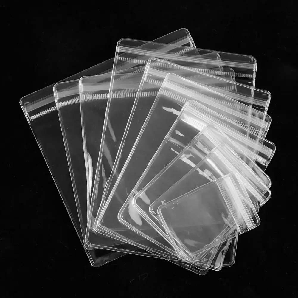 100 Stück robuste PVC-Kunststoff-selbstdichtende Beutel, staubdicht, transparent, mit Reißverschluss, wiederverschließbar, Schmuckbeutel, Halskette, Armband, Ring – Detail 2