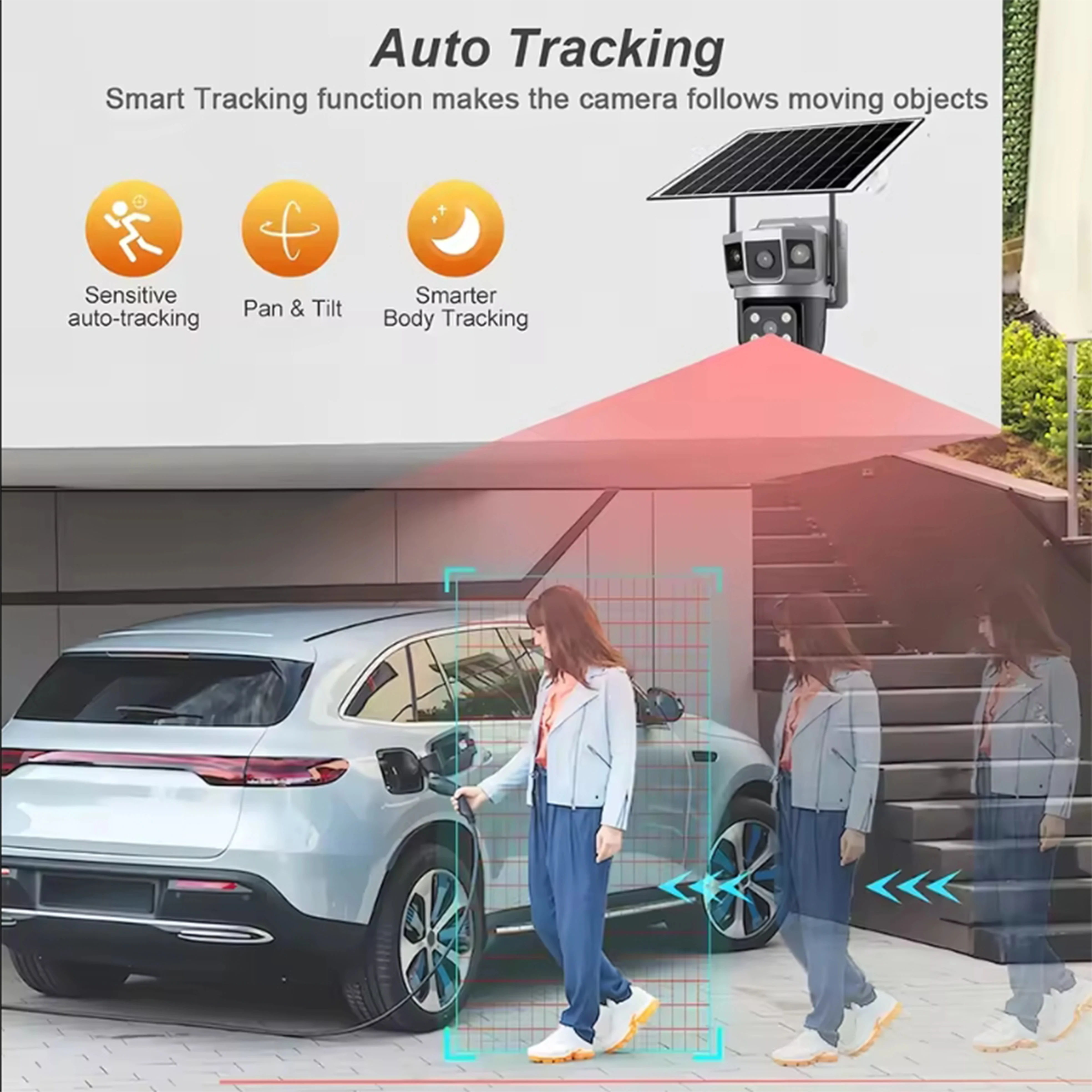 كاميرا V380 Pro ذات العدسة المزدوجة، تدعم شبكات 4G...