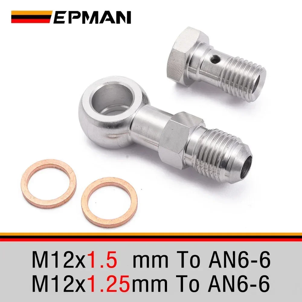 2pcs M10x1.25 Stainless Steel Banjo Bolts - Brake Line Fittings With Copper Washers For Motorcycle