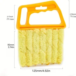 Portable Microfiber Window Cleaner - Efficient Dust and Blind Cleaning with Ergonomic Handle (Yellow)