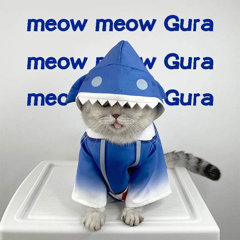 

Аниме Hololive VTuber Gawr Gura Little Cat Одежда-накидка Толстовка фотография