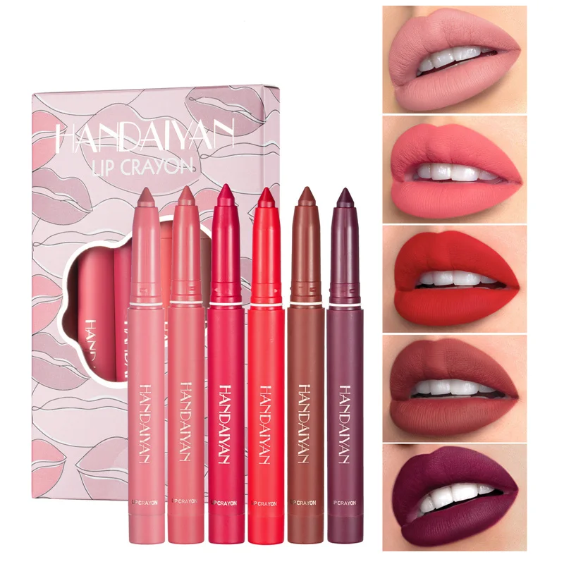 

HEALLOR Rotating and Shaved Dual-use Non-fading Lipstick Lip Liner Set Nude Dark Purple Lipstick Cosmetics Set 1 Pcs