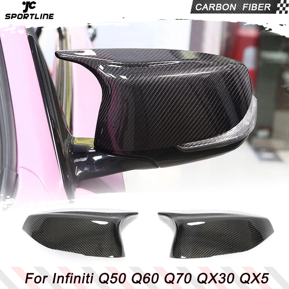 

Crbon Fiber Mirror Cover for Infiniti Q50 2014-2020 Q60 Q70 QX30 QX50 2015-2020 Car Rearview Side Mirror Cover Replacement
