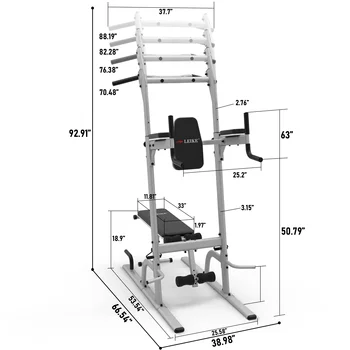 leikefitness Multifunction Power Tower Exercise Equipment,Pull Up Dip Station,Height Adjustable for Home Gym Strength Training F 6