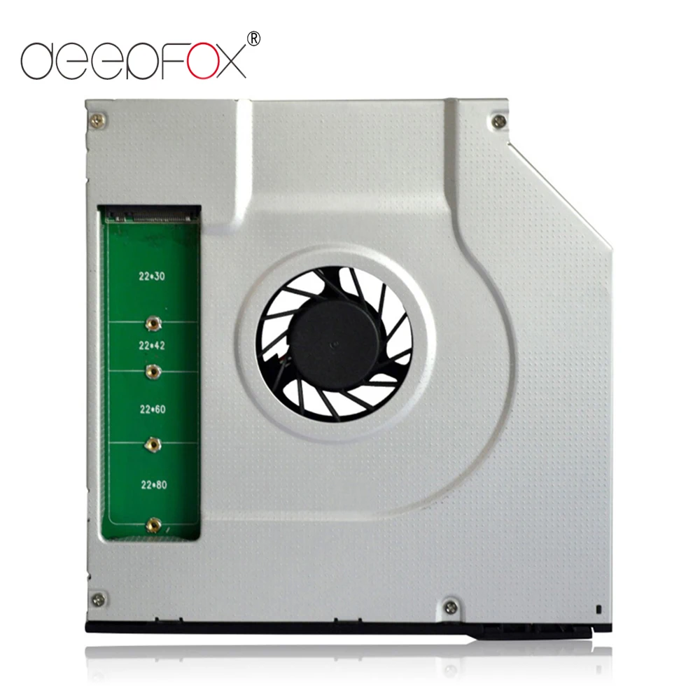 Sunvalley Novo 9.5 mm Sata M.2 b Chave Ngff Disco de Estado Sólido 2nd Hdd Caddy Sata Ssd Hdd Caixa de Alumínio para Portátil Dvd Cd-rom