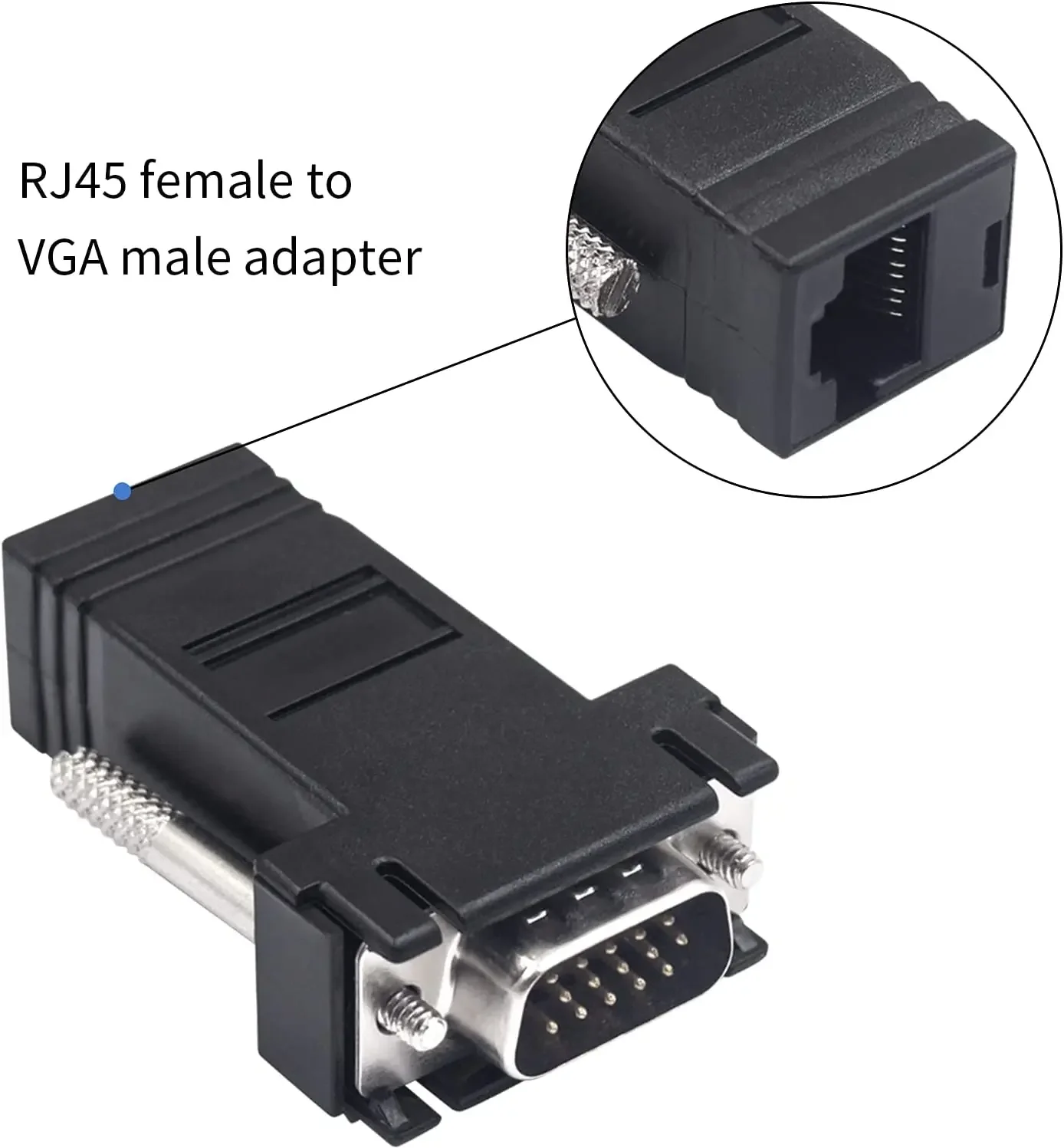 VGA Extender over Ethernet Cat5e/6 cable 20M VGA to Rj45 Adapter HD 15 Pin Male to LAN RJ45 Female Network Cable Extender vga extender splitter