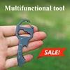 1pc Card type EDC tool card multifunctional keychain bottle opener hexagonal pendant portable screwdriver mini tool 1