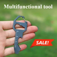 1pc Card type EDC tool card multifunctional keychain bottle opener hexagonal pendant portable screwdriver mini tool 1