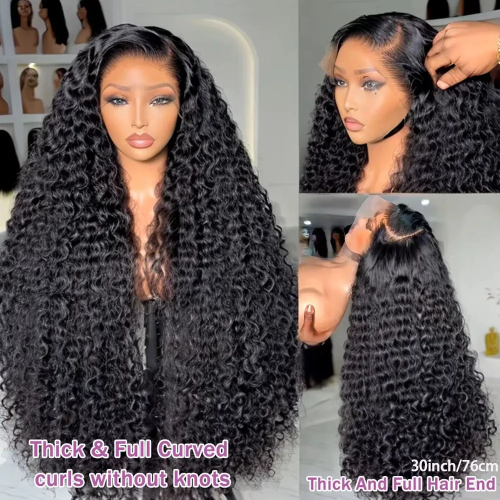 13x4 13x6 HD Lace Deep Curly Wave Frontal Wig Brazilian Jerrly Curly Lace Front Human Hair Wigs For Women 250% Density Hair Wigs 5