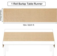 30cm Width Jute Linen Vintage Natural Table Runner Burlap Rustic Khaki Party Country Wedding Decoration Chair Decor 6