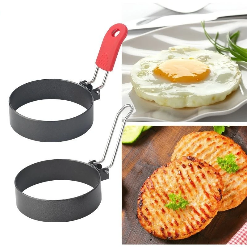 Round Omelette Maker Mold Household Kitchen Baking Tools Foldable Handle Thickened Nonstick Circle omelette maker