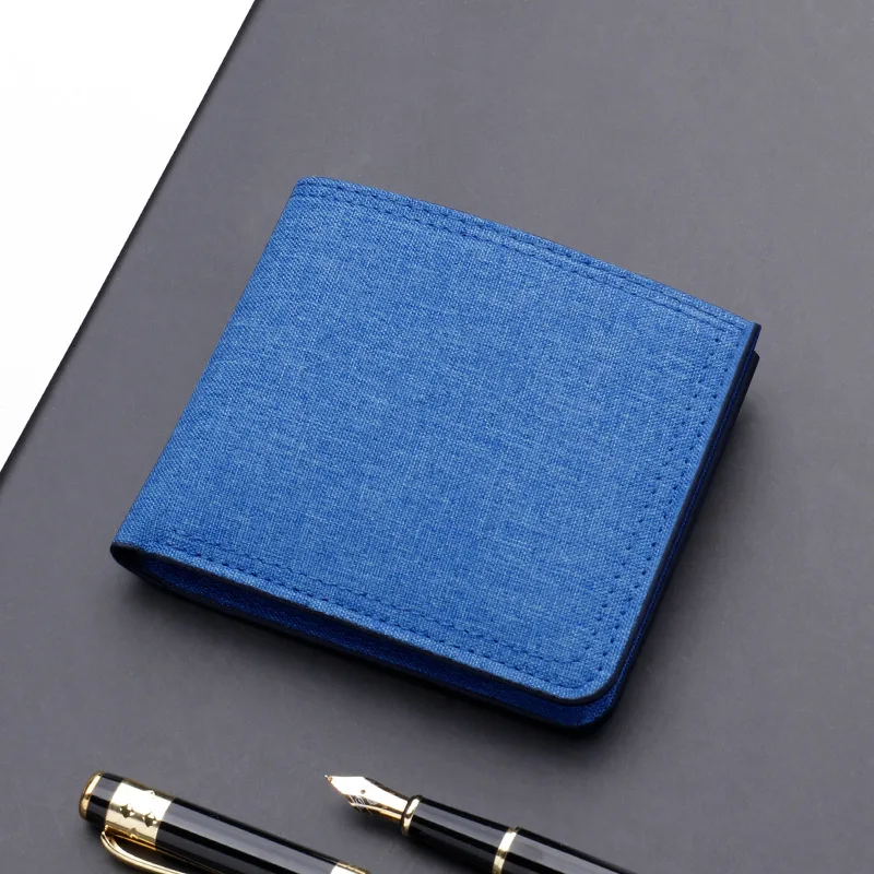 Premium Cowhide Foldable Denim Wallet with Coin and Card Holder