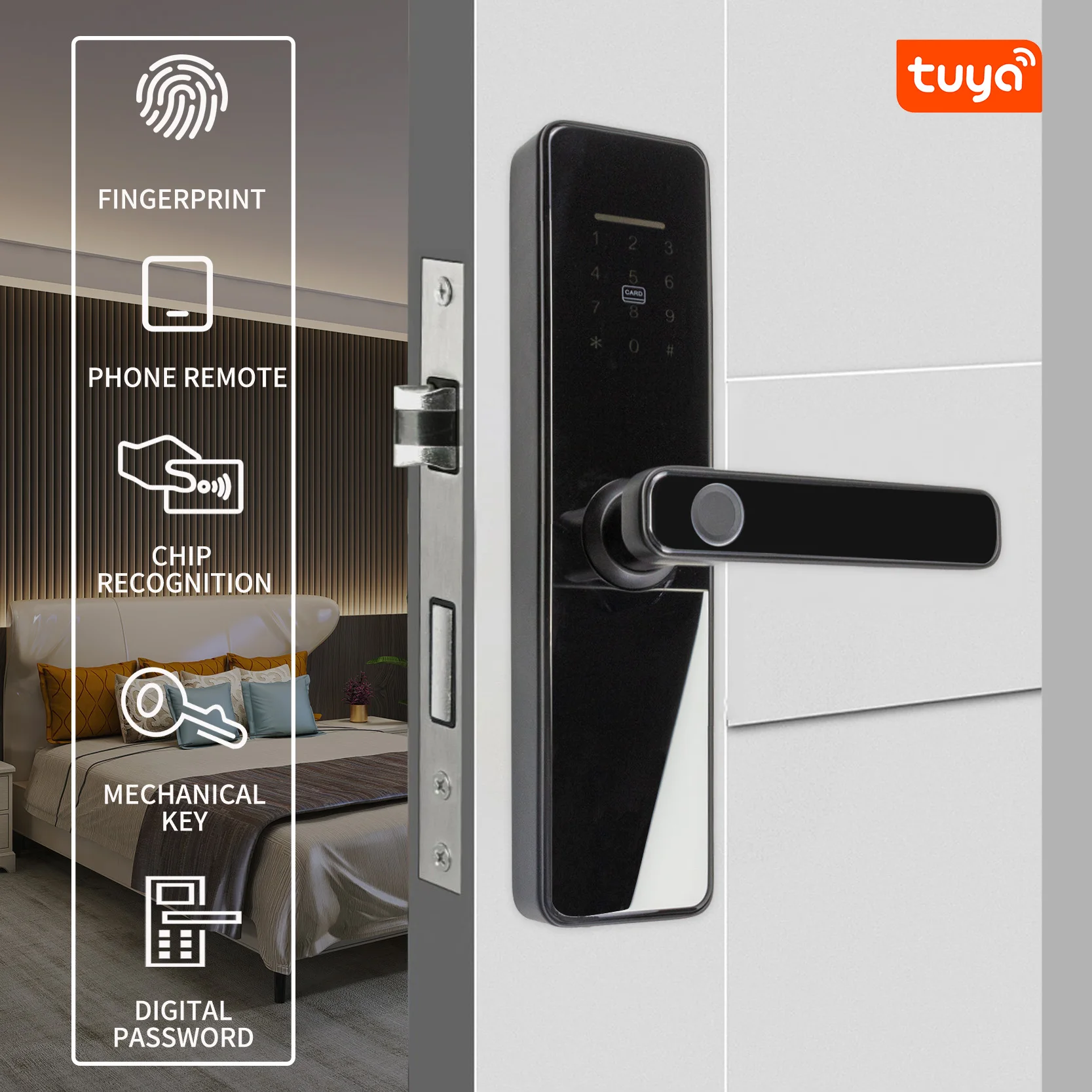 

Digital Door Lock Smart Lock Tuya Wifi App Remote Unlocking Lock Biometric Fingerprint Electronic Door Lock for Smart lock