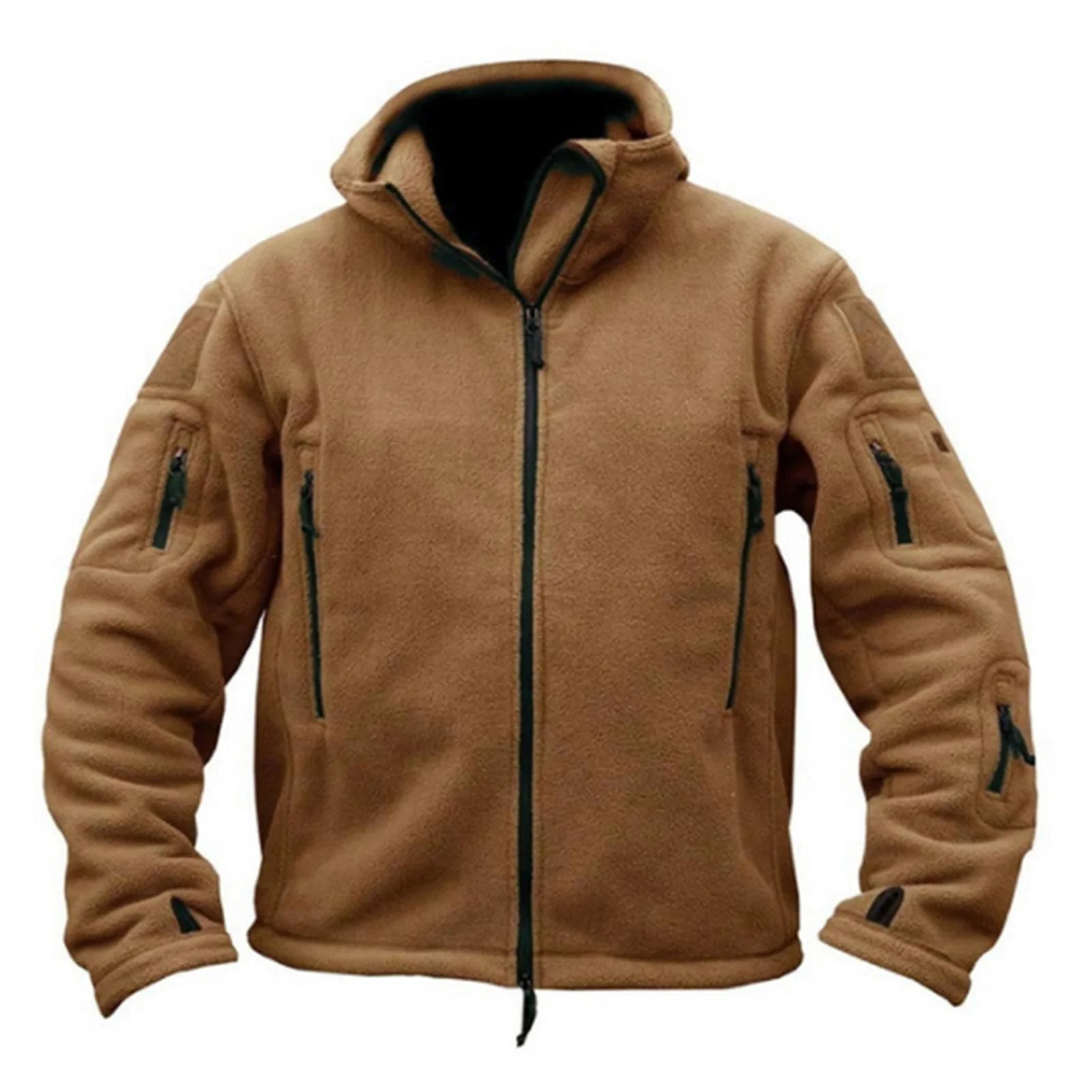 Felpa con cappuccio da uomo in pile felpa Outwear giacca Casual leggera con Zip intera per la corsa a piedi in campeggio