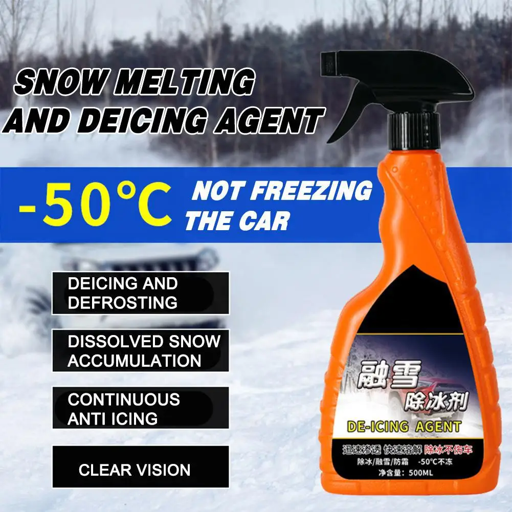 100ml/500ml Deicing Spray For Car Winter Snow Removal Windshield Anti Frost Universal Multi-Purpose Door Ice Melting Cleaner