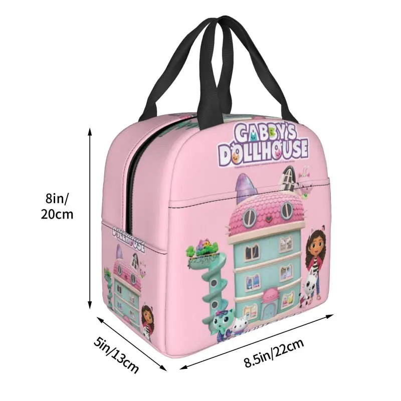 Lunch Tote Bag Bento Box Thermal Cooler for Gabbys Dollhouse Mercat Cat Women