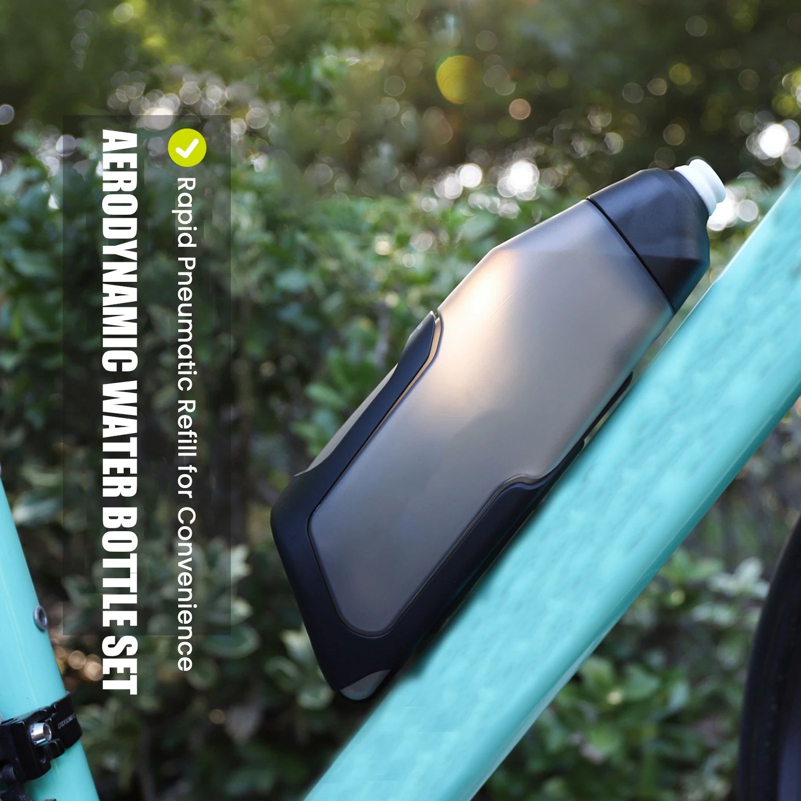 1/2Pcs Bicycle Aerodynamic Water Bottle Set 600ml Lightweight l MTB Road Bike Cycling Water Kettle Squeeze to Drink Design