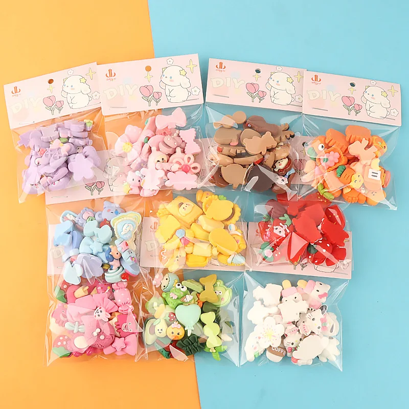 20pcs Cute Resin Accessories Decorative Cream Glue Popular Diy Material Bag Handicraft Shop Stall Foreign Trade Guka Set