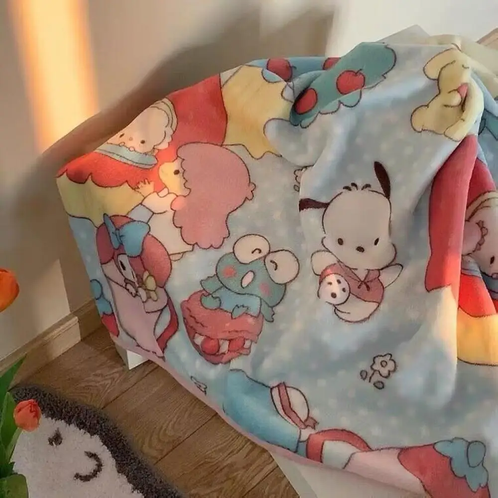 

Cute Sanrio Collection Cartoon Coral Blanket Summer Cover Blanket Lunch Nap Towel Bed Air Conditioning Flannel Blanket