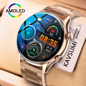 KAVSUMI Smart Watch AMOLED HD Screen Always On Display Women Watches Bluetooth Call IP68 Waterproof Sport Fitness Men Smartwatch 1