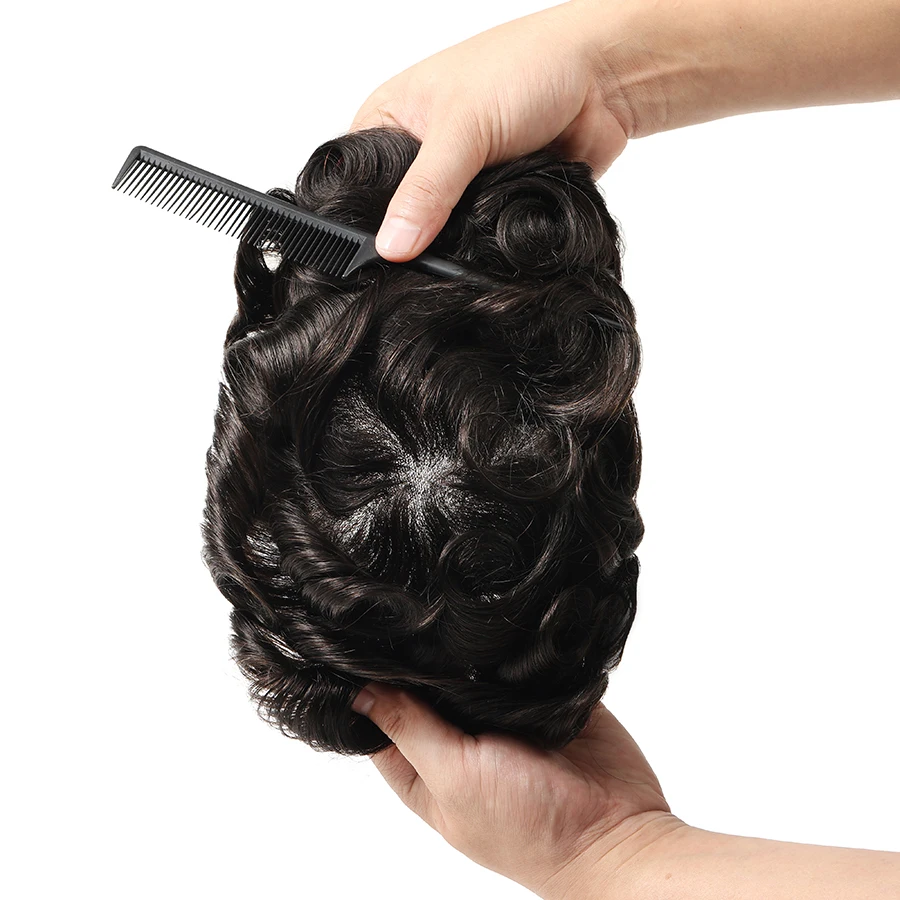 Human Hair Toupee 0204 Natural Hairline Men Undetectable