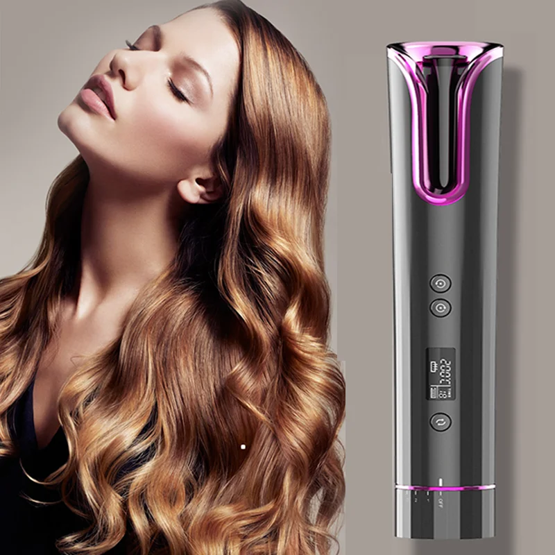 Portable automatic curling iron Multi-function usb charging travel intelligent wireless liquid crystal automatic curling iron