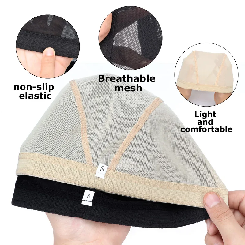Mesh Dome Cap for Wig Making 1-5Pcs Stretchable Dome Mesh Wig Caps for Maker Small to Large Heads