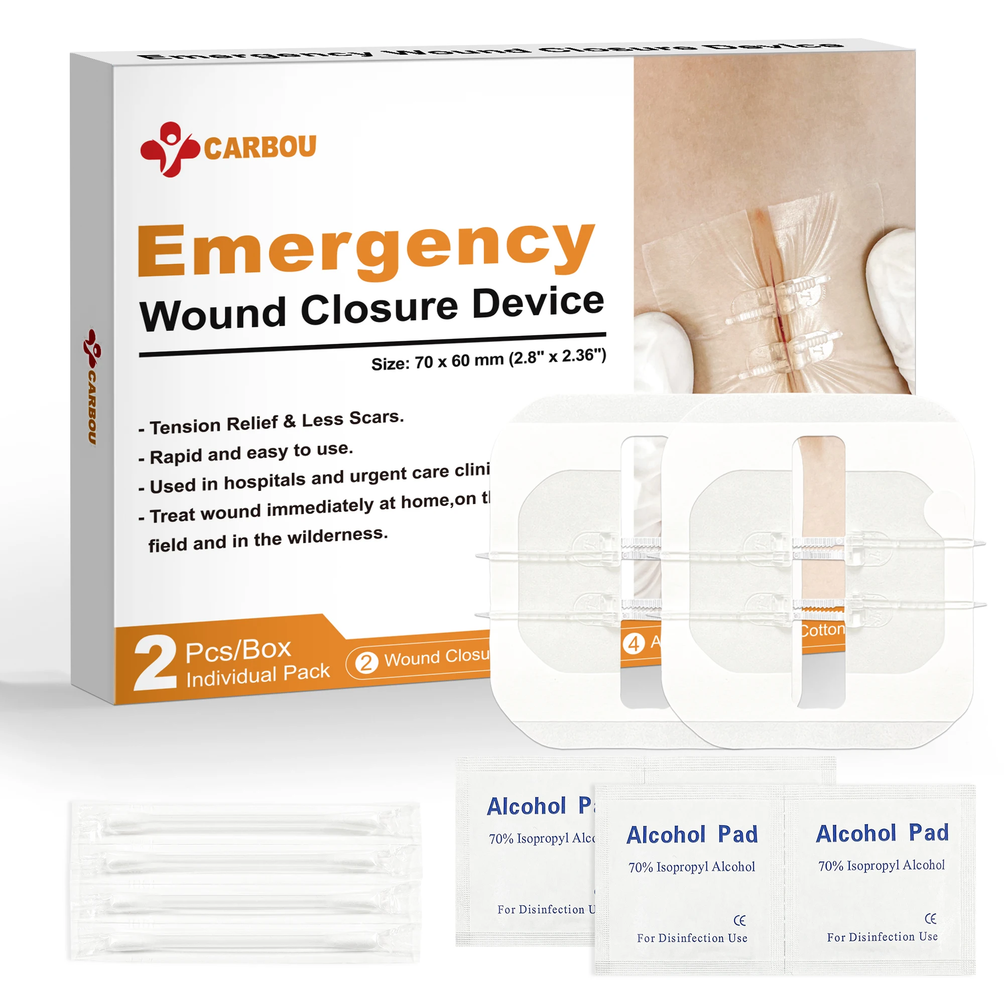 2/4PCS Longmed Zipper Band aid Painless Wound Closure Device Suture free Wound Dressing Patches