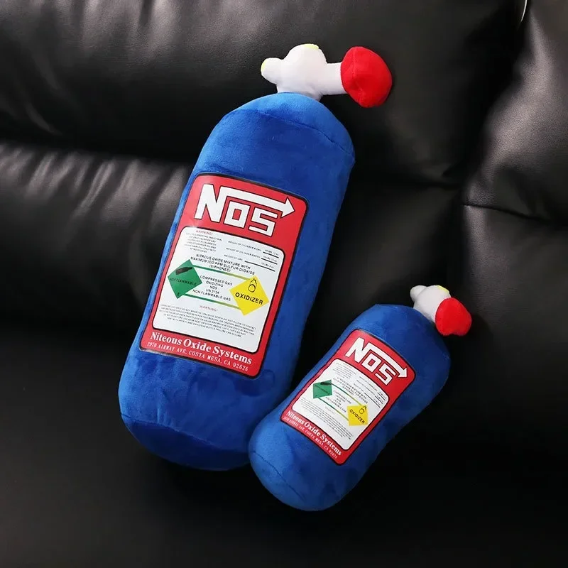 NOS Bottle Car Pillow - Plush Headrest Pillow For Driver & Passenger Seats (27cm)