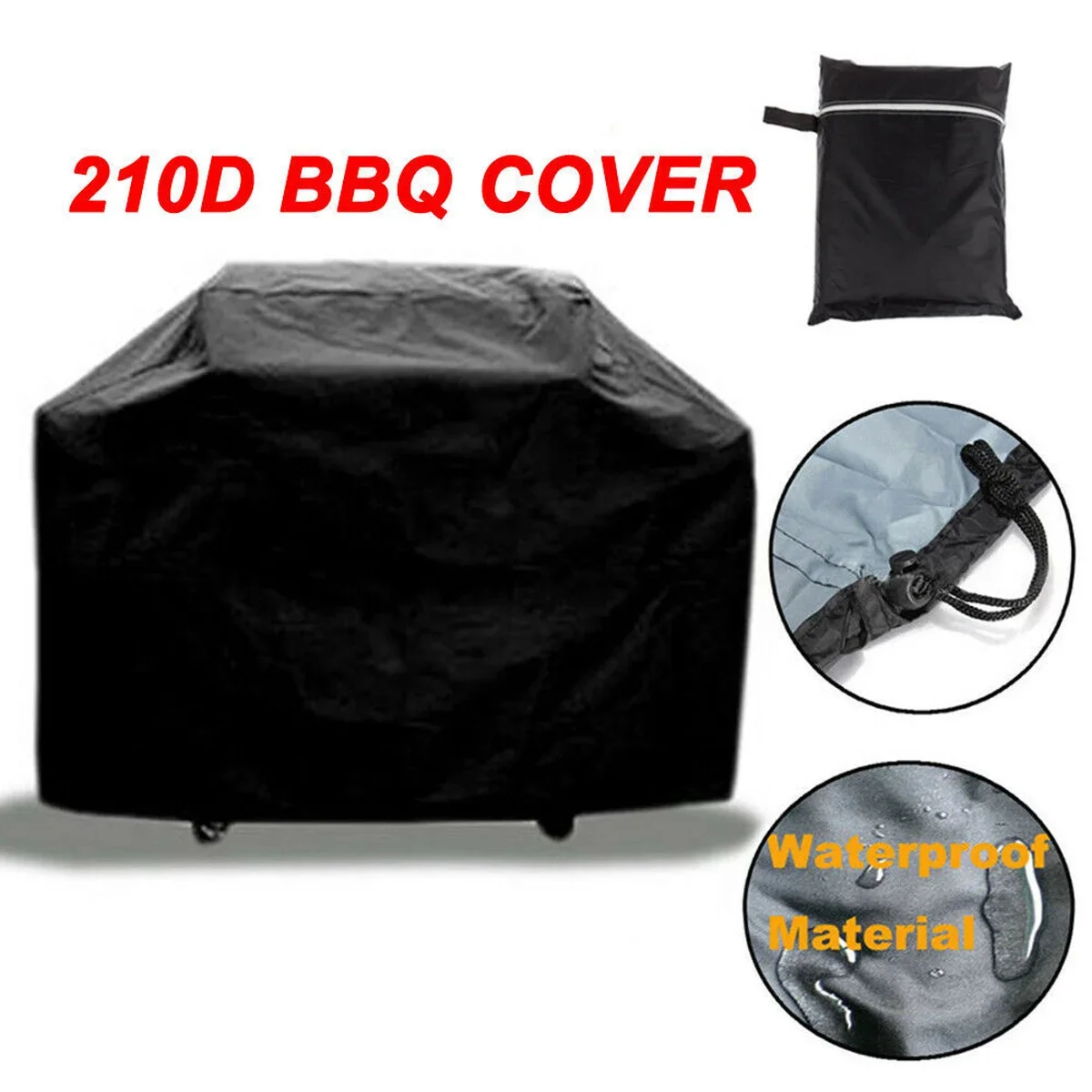XS-XXXL Heavy Duty Waterproof BBQ Covers Black 210D Oxford Cloth Patio Gas Smoker Grill Barbecue Grill Protector Outdoor Cover patio furniture cover bbq grill cover