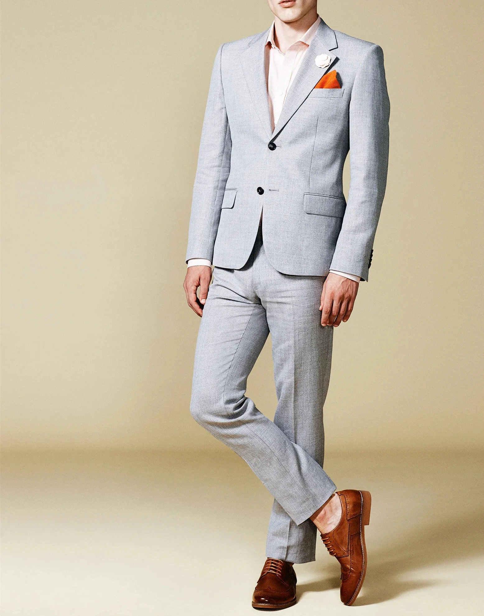 

Gray Linen Men's Suits Slim Fit Casual Blazer Sets Wedding Tuxedo For Groomsmen Two Pieces Jacket+Pants Terno Masculino Completo