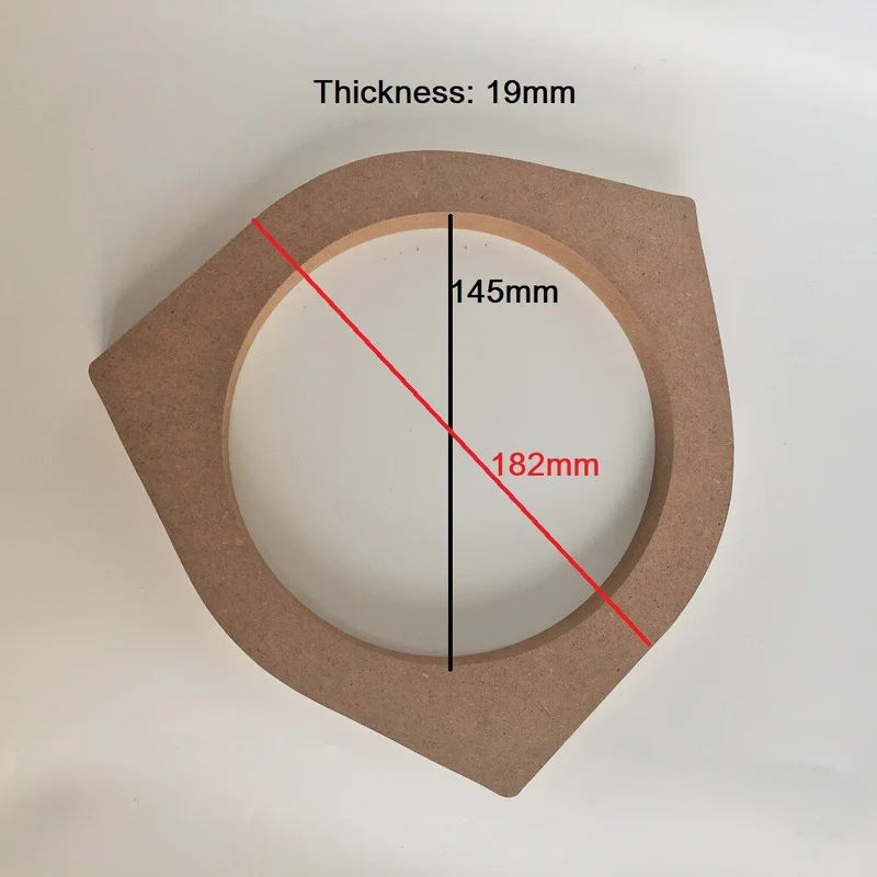2개 6.5인치 MDF 어댑터 스피커 링 마운팅 스페이서 링 자동차 오디오 19mm 높이