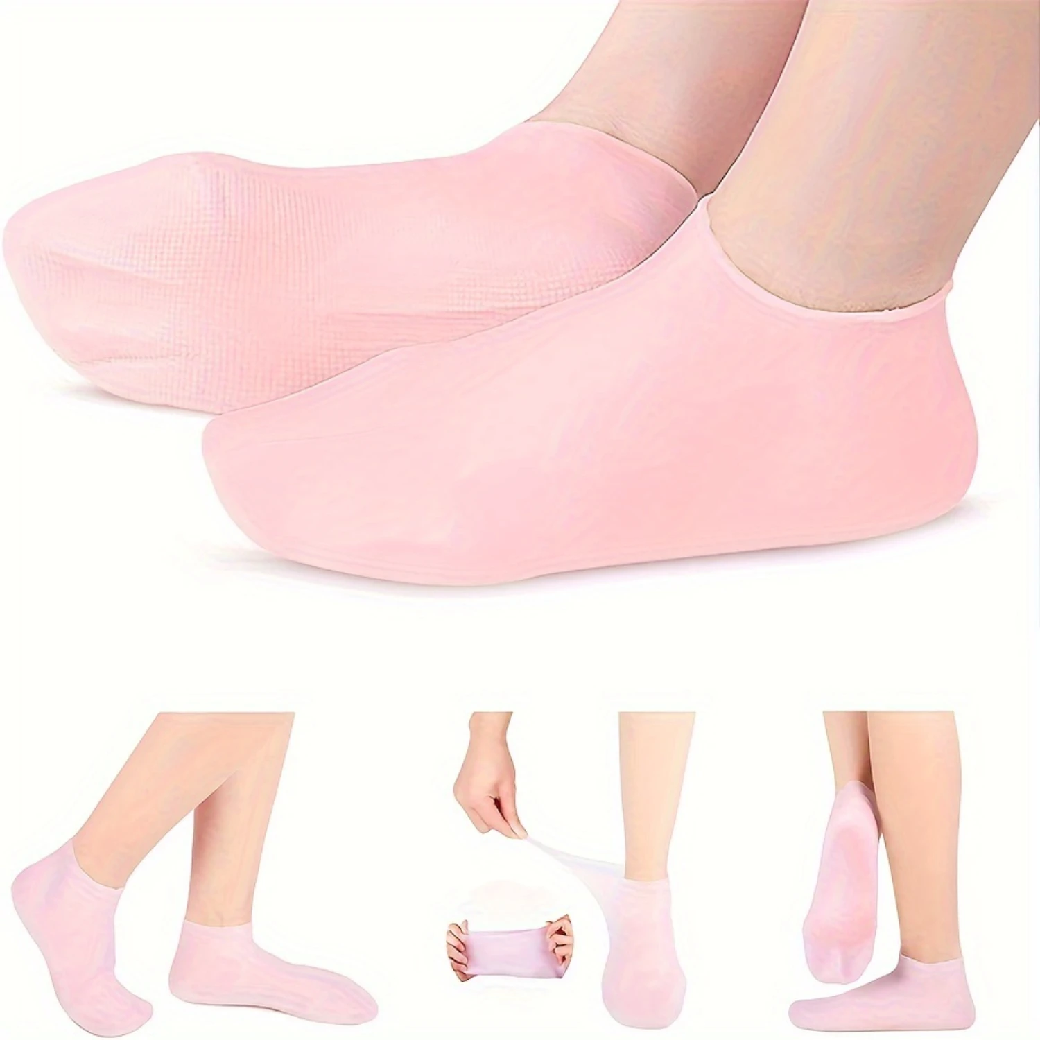 Pair Double-Layered Silicone Moisturizing Socks-Intensive Hydration for Soft and Supple Skin, Effective Anti-Dry Protection Ag