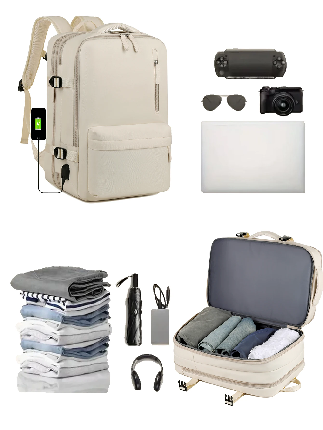 Unisex Travel Lightweight Travel Backpack High-End Sense of College Student School Bag Computer Backpack Storage Bag Combination