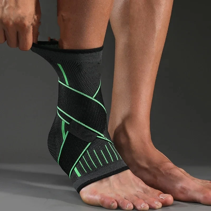 Adjustable Ankle Support Compression Ankle Brace Protector for Running Soccer Basketball Nylon Knitted Bandage Ankle Strap 2