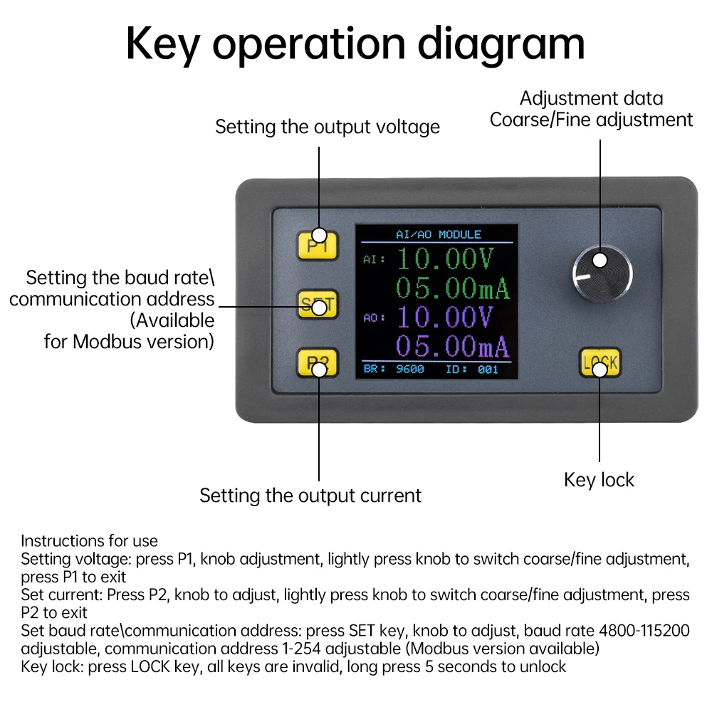 DC 0/2-10V 0/4-20mA Digital Signal Generator Current Source Analog Input/Output High Precision Measurement Frequency Generator 2