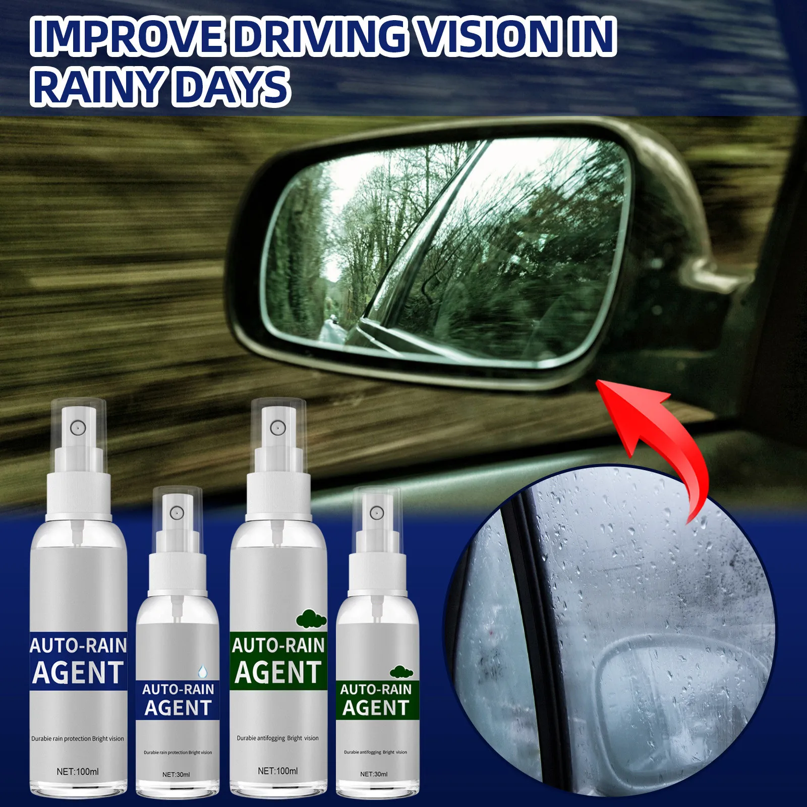 Car Cleaning Supplies Meguiars Car Glass Fog Rainproof Agent Fog Spray For Windshield Fogging Rainproof Nano Rain Remover 30