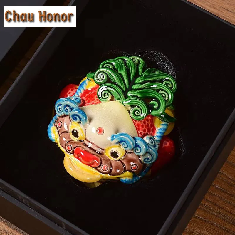 Boutique Tea Pet Creative Decorations For Household Ceramics Toad Statue Tea Ceremony Accessories Craft Figurine Customized Gift