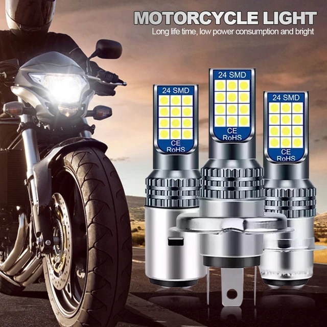 1X H4 LED Ampoule Feu Croisement Plein phare moto scooter 6500K