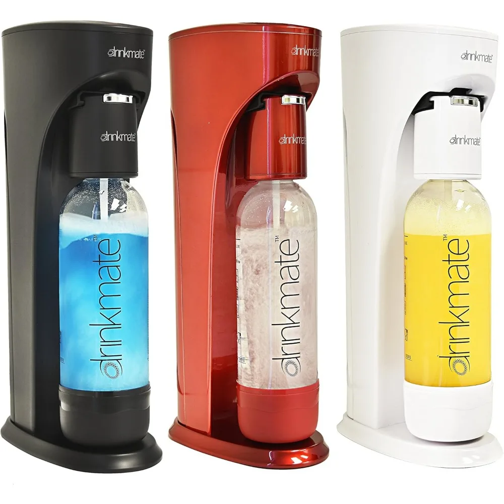 OmniFizz Sparkling Water and Soda Maker, Carbonates Any Drink, with 3oz CO2 Test Cylinder (Matte Black)
