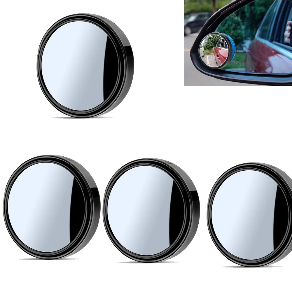 Blind Spot Mirror Wide Angle Mirror Car Blind Spot Mirrors 360 Degrees Rotating Rear View Mirror With Frame Round Hd Wide View Angle Auxiliary Convex Mirror 4 Pcs