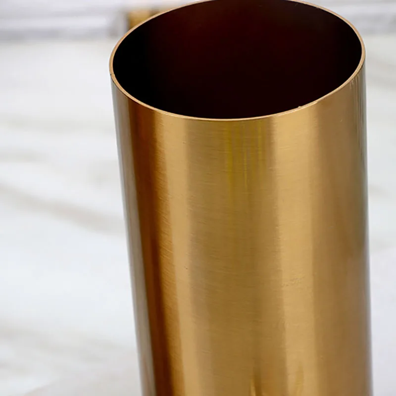 Gold Plated Cylinder Vase Desk Decoration Crafts Minimalist Vases Flowers Pots Decorative Flower Arrangement Modern Home Decor 5