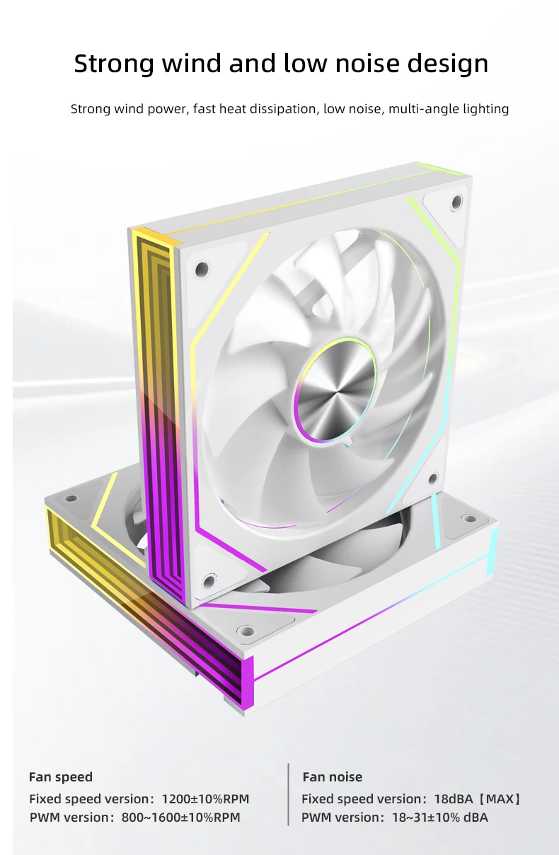 PRISM 8 PRO 120mm PC Computer Case Fan 5V 3Pin Sync Argb 12CM Quiet Cooling Fan