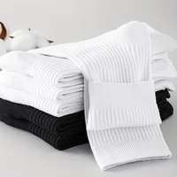 6 paires de chaussettes mi-mollet à motif vertical de couleur pure pour hommes, chaussettes noires polyvalentes pour les affaires toutes saisons, respirantes 3